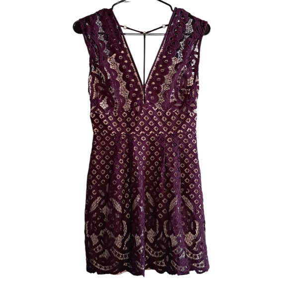 Free People One Million Lovers Lace Dress Plum - Picture 2 of 4